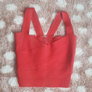 women's sexy red crop-top